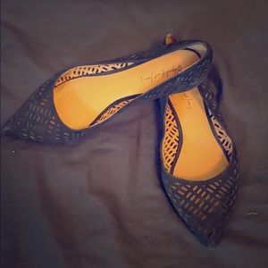 Used Elizabeth & James black suede flats